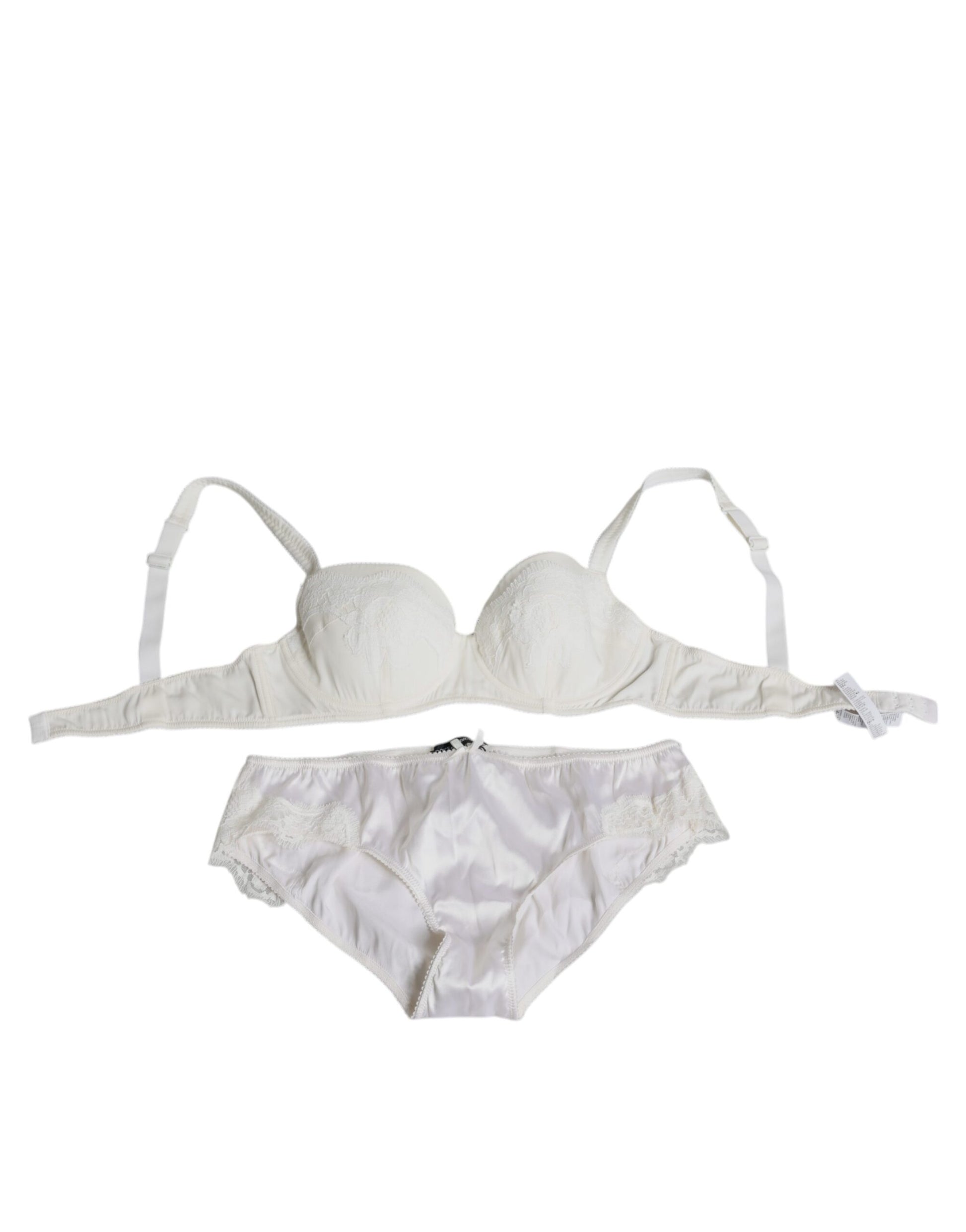 Dolce &amp; Gabbana – Balconette-BH aus Stretch-Seide in Weiß