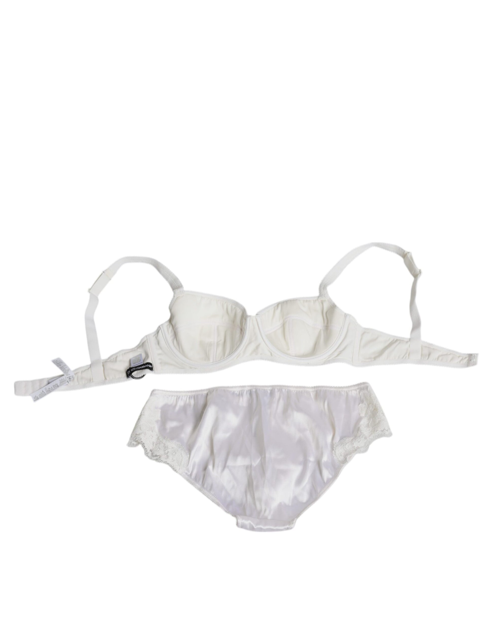 Dolce &amp; Gabbana – Balconette-BH aus Stretch-Seide in Weiß