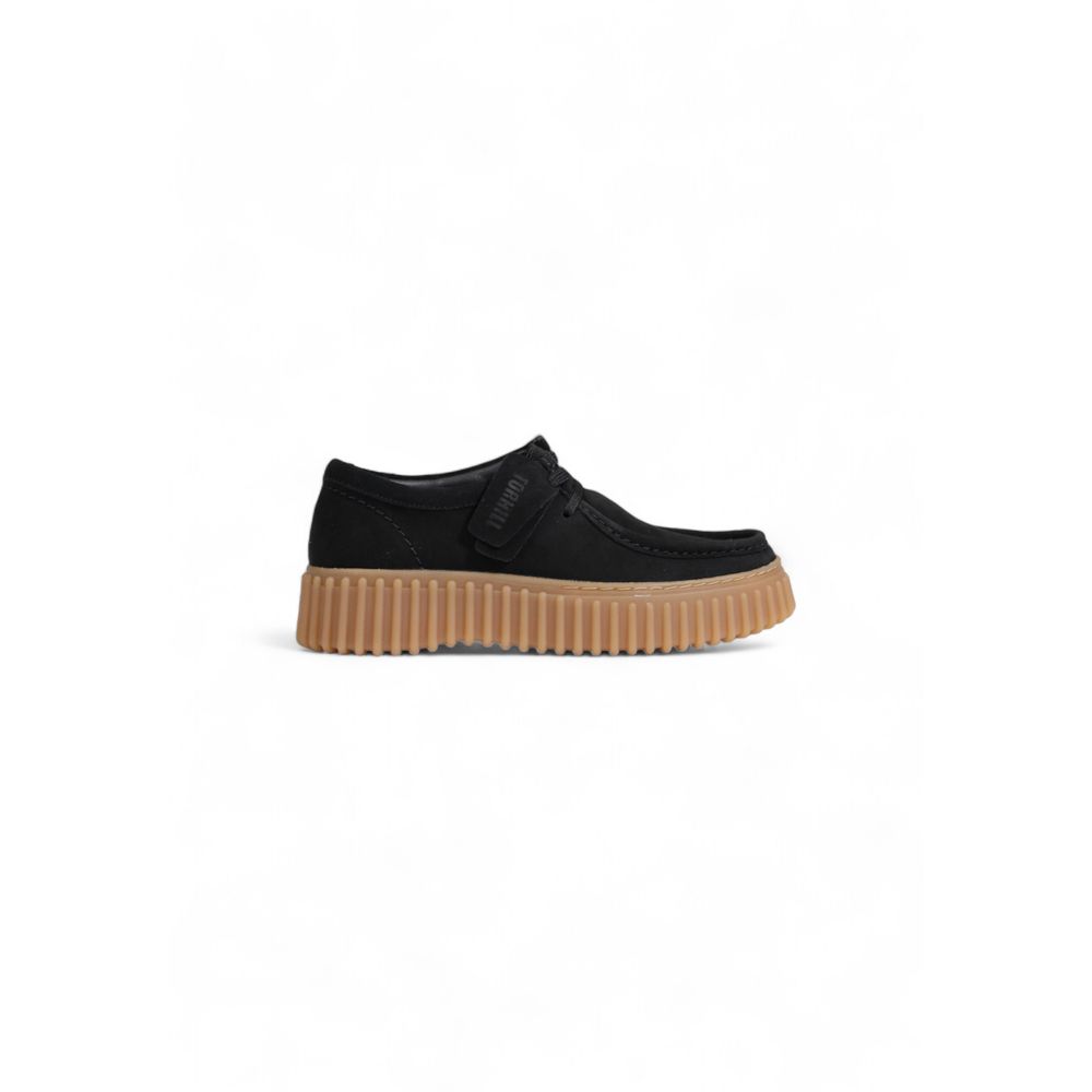 Clarks Plateauschuhe aus schwarzem Wildleder