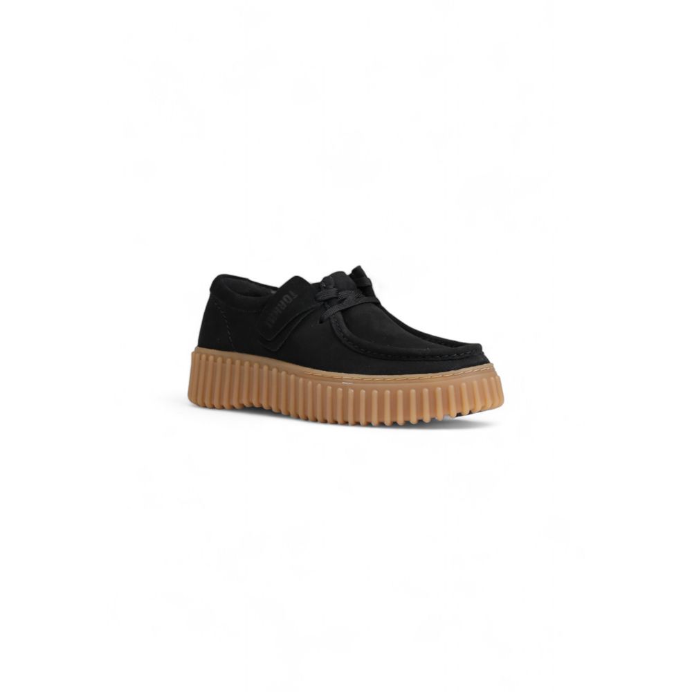 Clarks Plateauschuhe aus schwarzem Wildleder