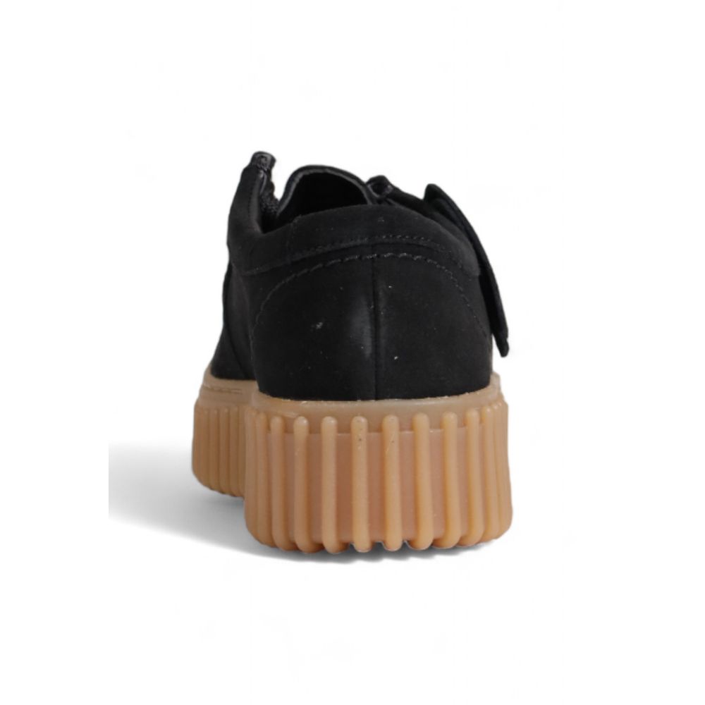 Clarks Plateauschuhe aus schwarzem Wildleder