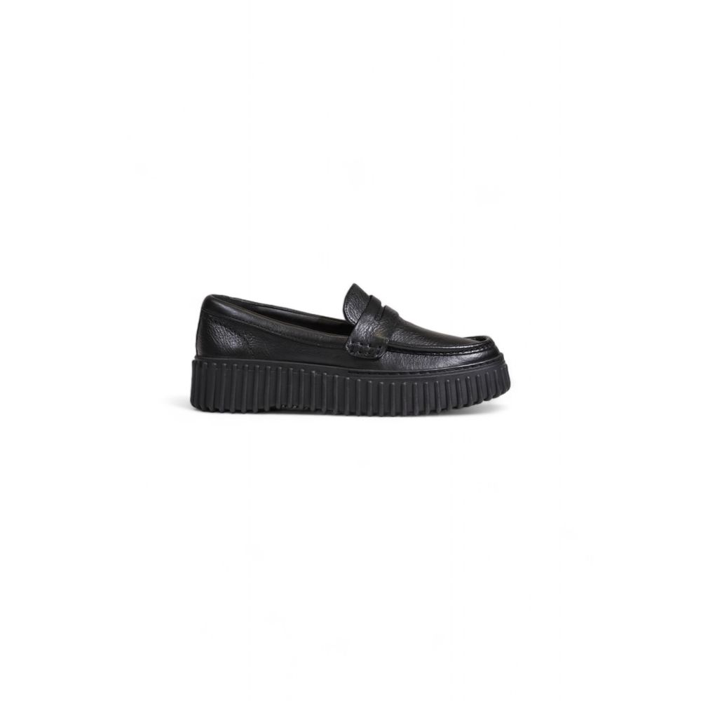 Clarks Plateauschuhe aus schwarzem Leder