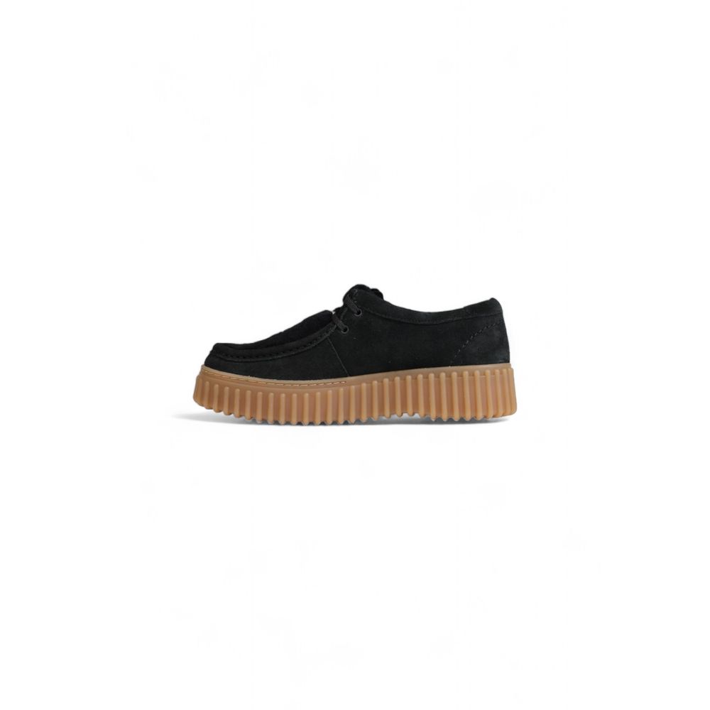 Clarks – Flache Schuhe aus schwarzem Schwamm