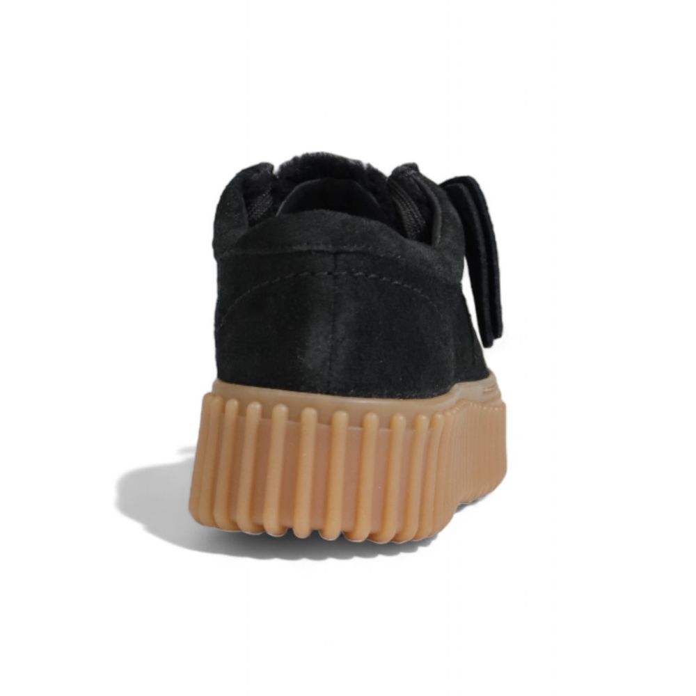 Clarks – Flache Schuhe aus schwarzem Schwamm