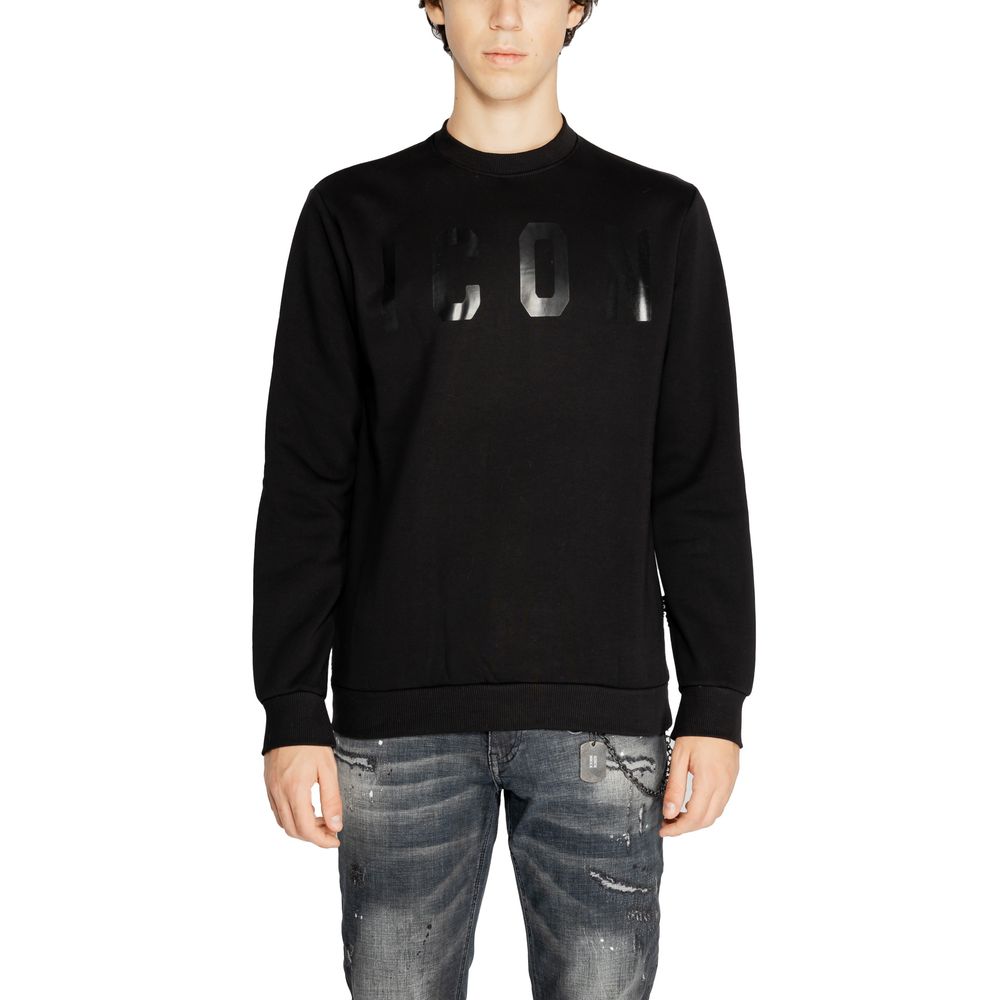 Schwarzes Baumwoll-Sweatshirt mit Symbol
