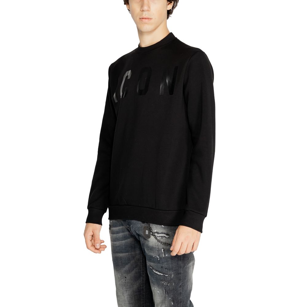 Schwarzes Baumwoll-Sweatshirt mit Symbol
