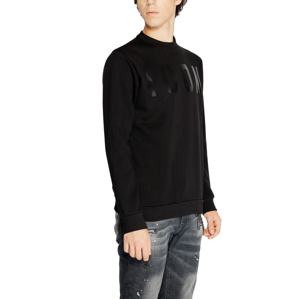 Schwarzes Baumwoll-Sweatshirt mit Symbol