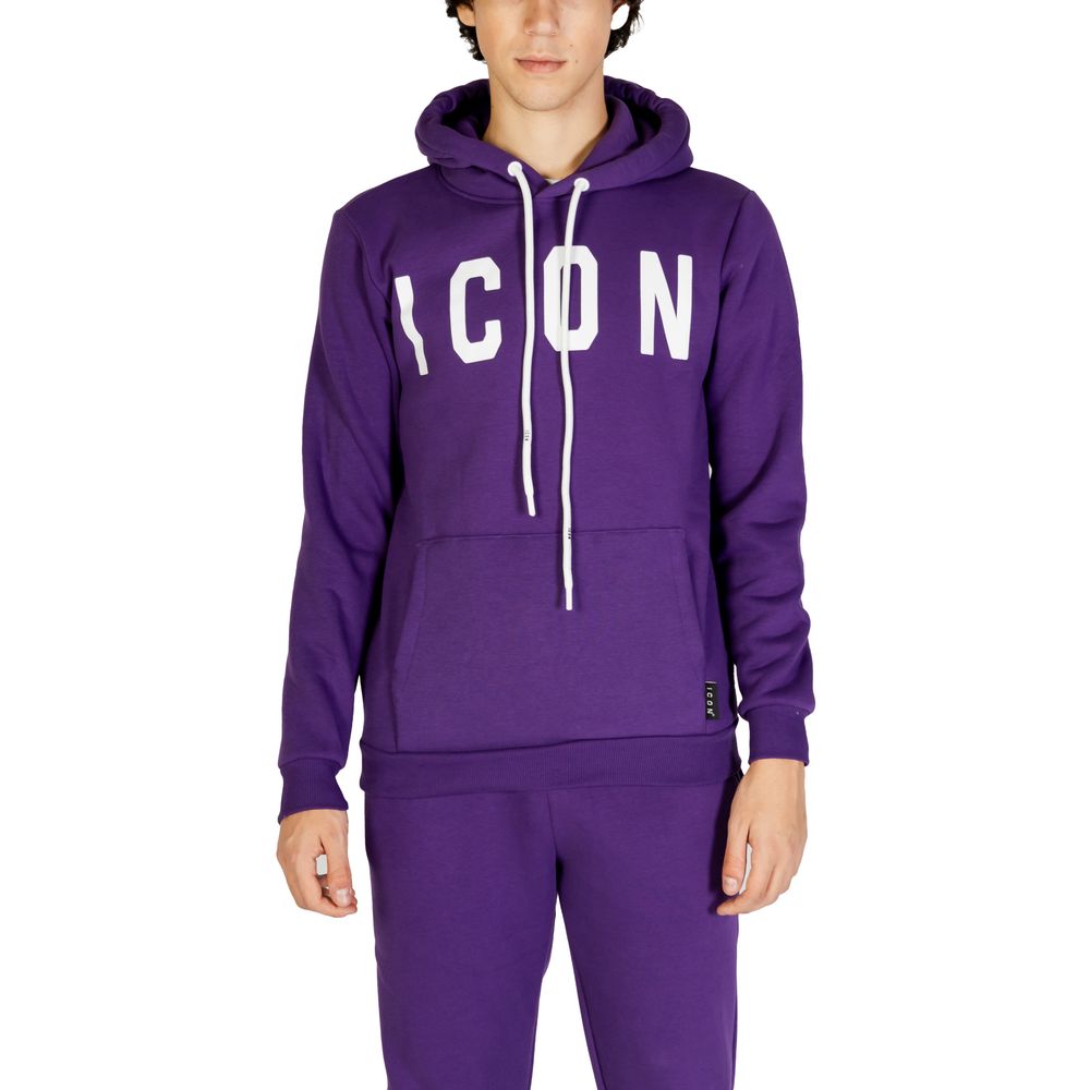 Lilafarbener Kapuzenpullover aus Baumwolle mit Symbol