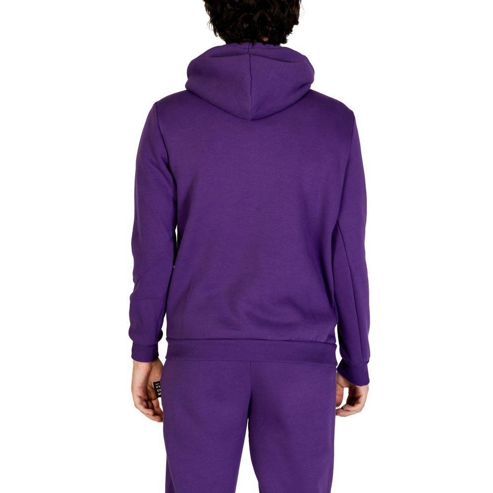 Lilafarbener Kapuzenpullover aus Baumwolle mit Symbol