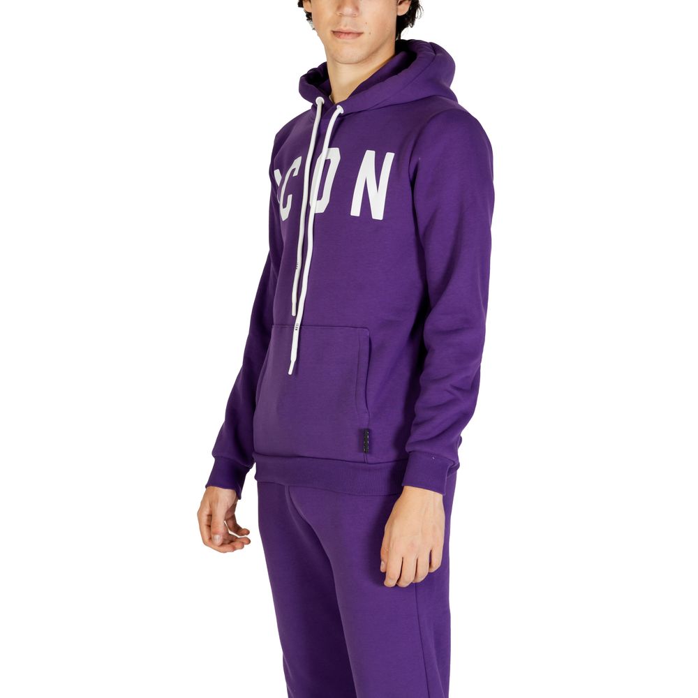 Lilafarbener Kapuzenpullover aus Baumwolle mit Symbol