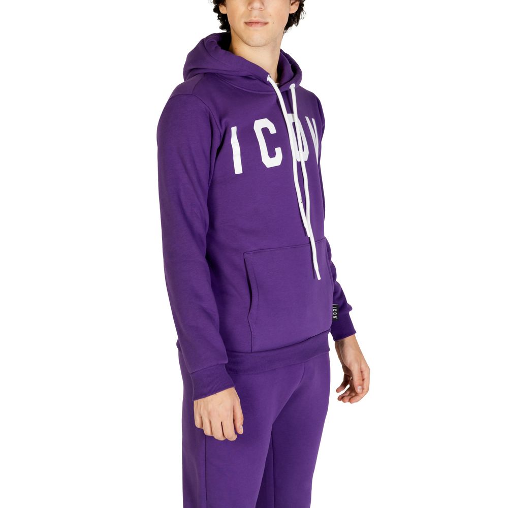 Lilafarbener Kapuzenpullover aus Baumwolle mit Symbol