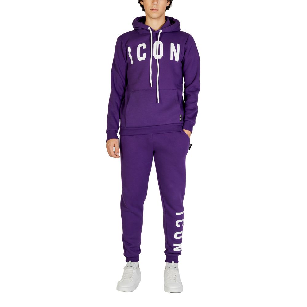 Lilafarbener Kapuzenpullover aus Baumwolle mit Symbol