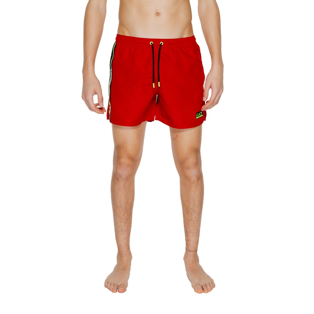 EA7 Emporio Armani – Rote Badeshorts aus Polyester