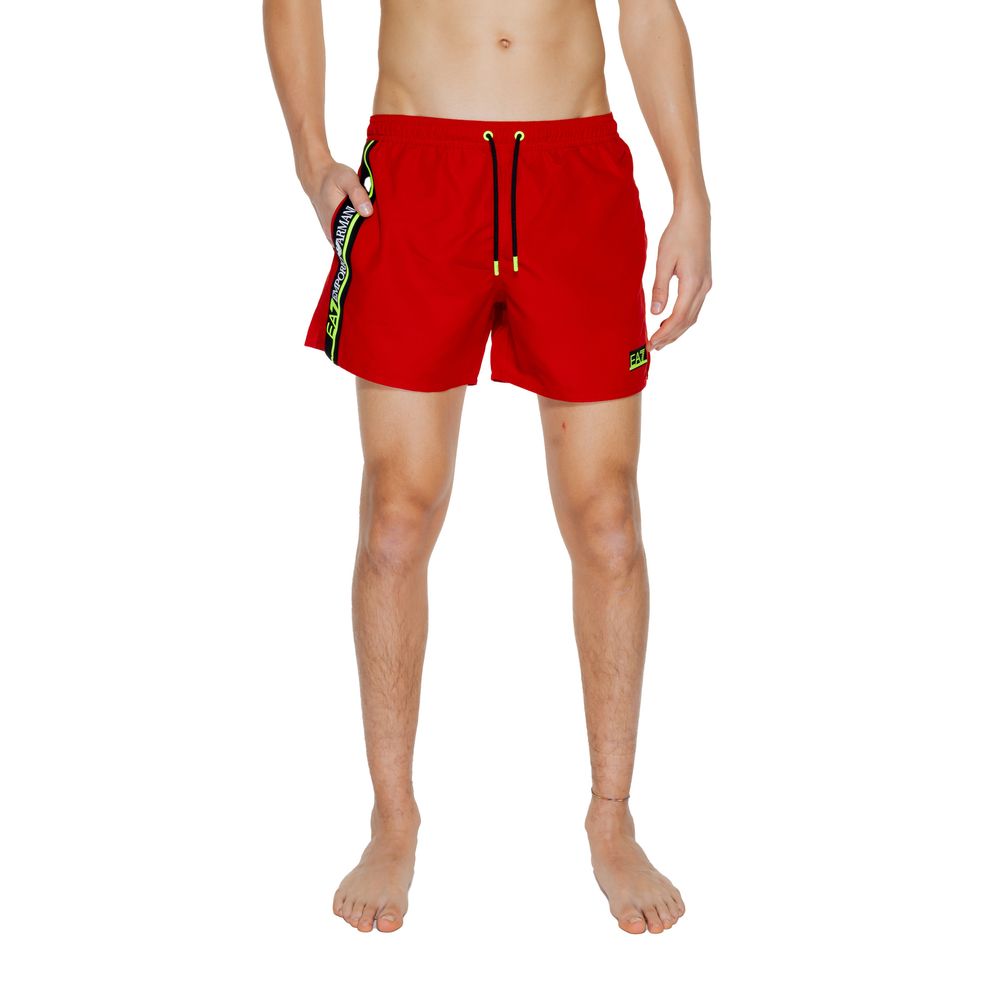 EA7 Emporio Armani – Rote Badeshorts aus Polyester