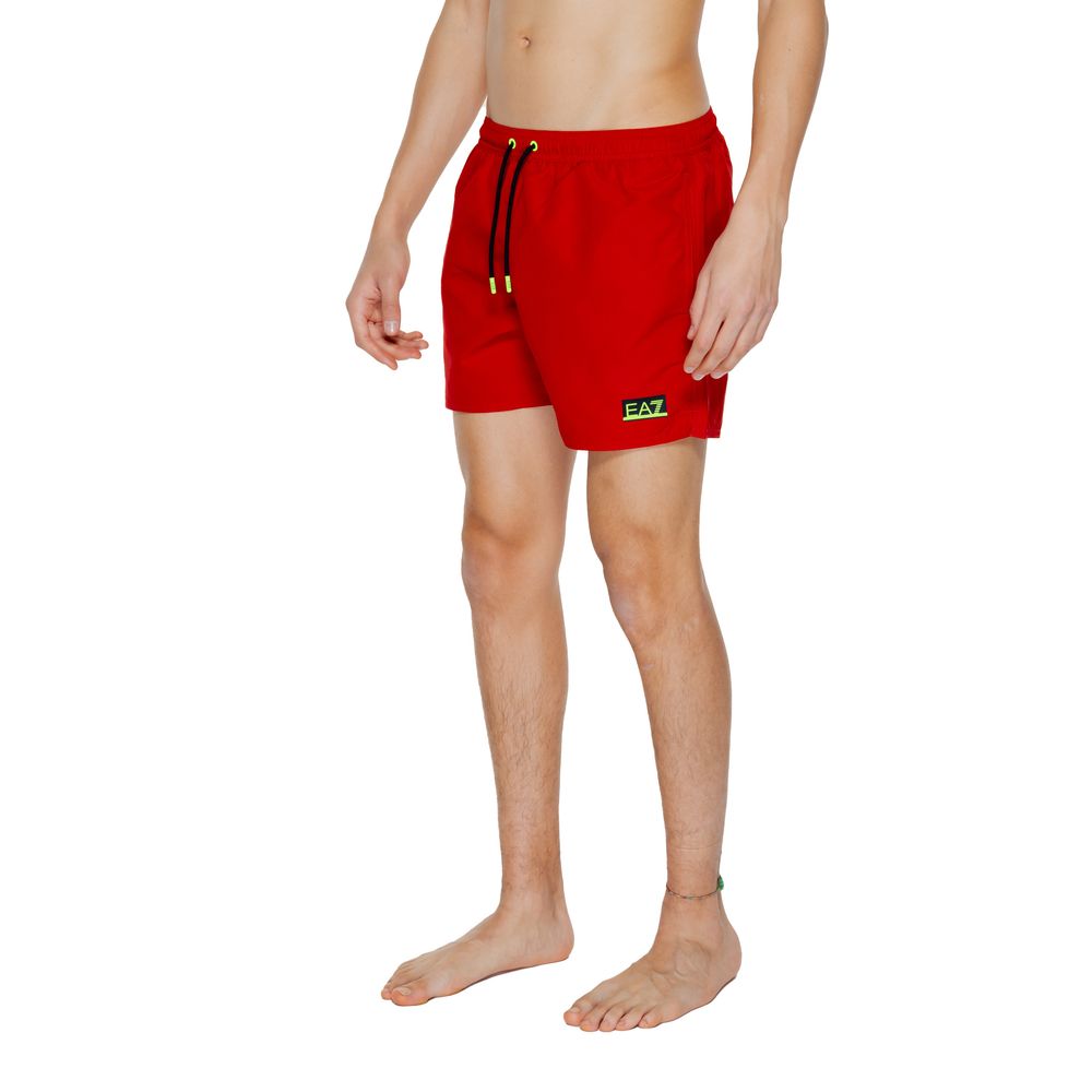 EA7 Emporio Armani – Rote Badeshorts aus Polyester