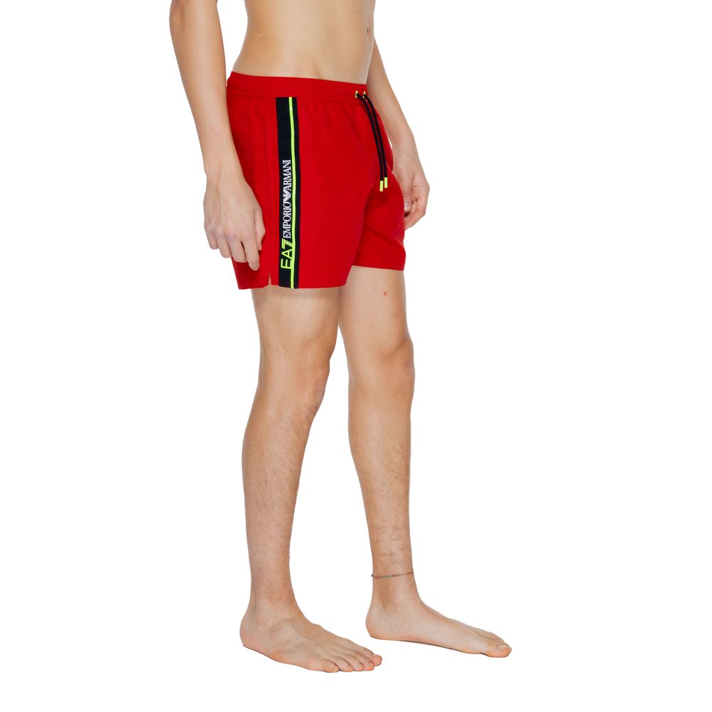 EA7 Emporio Armani – Rote Badeshorts aus Polyester