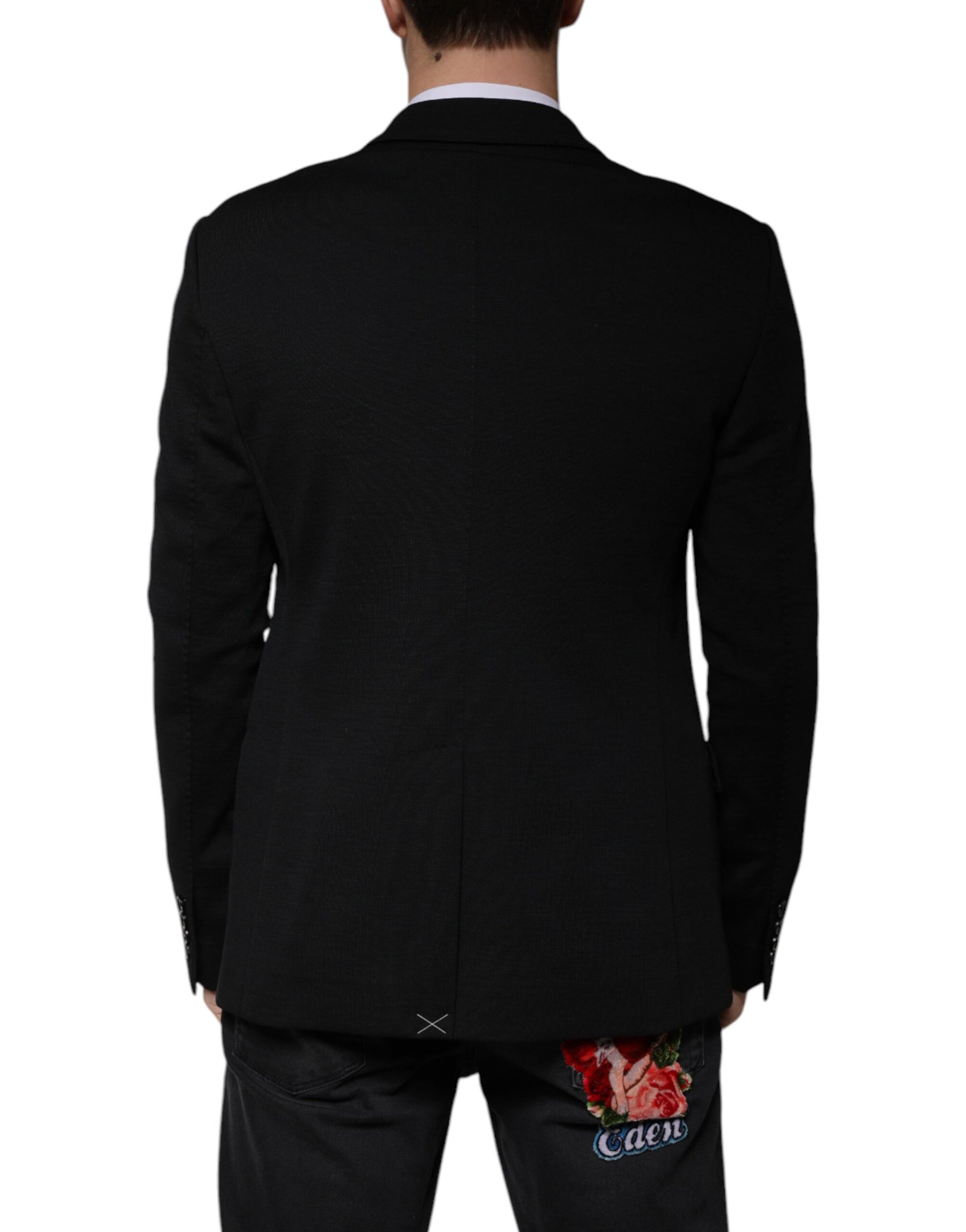 Dolce &amp; Gabbana – Einreihiger, formeller Blazer aus schwarzer Wolle