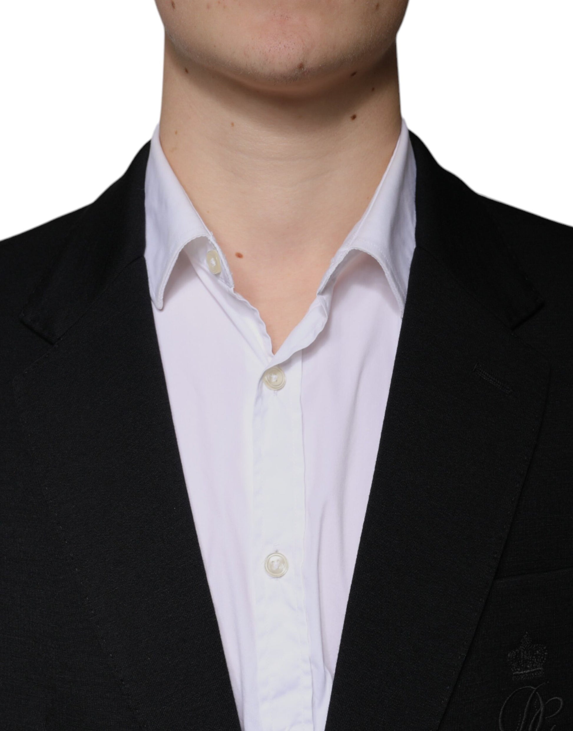 Dolce &amp; Gabbana – Einreihiger, formeller Blazer aus schwarzer Wolle