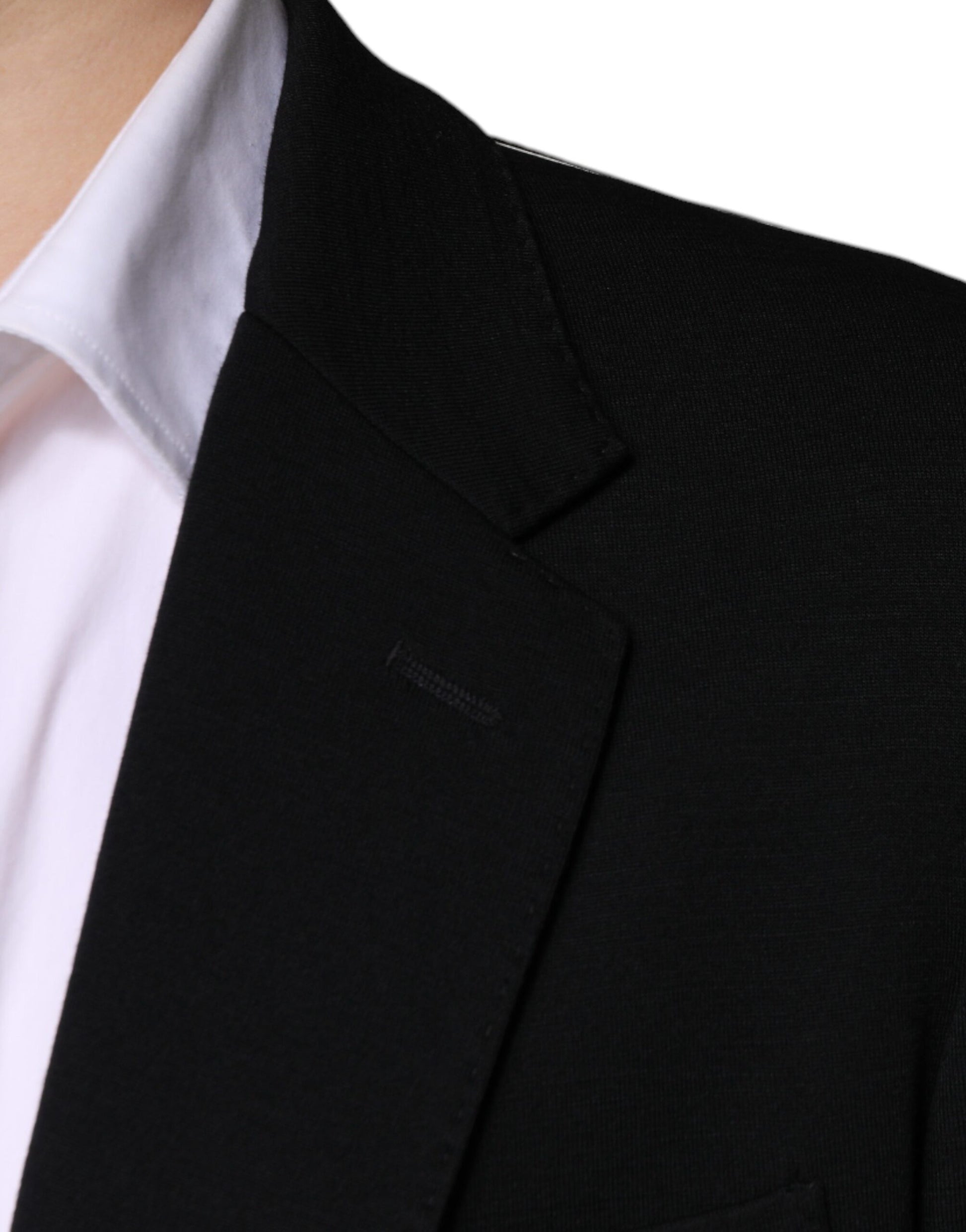 Dolce &amp; Gabbana – Einreihiger, formeller Blazer aus schwarzer Wolle