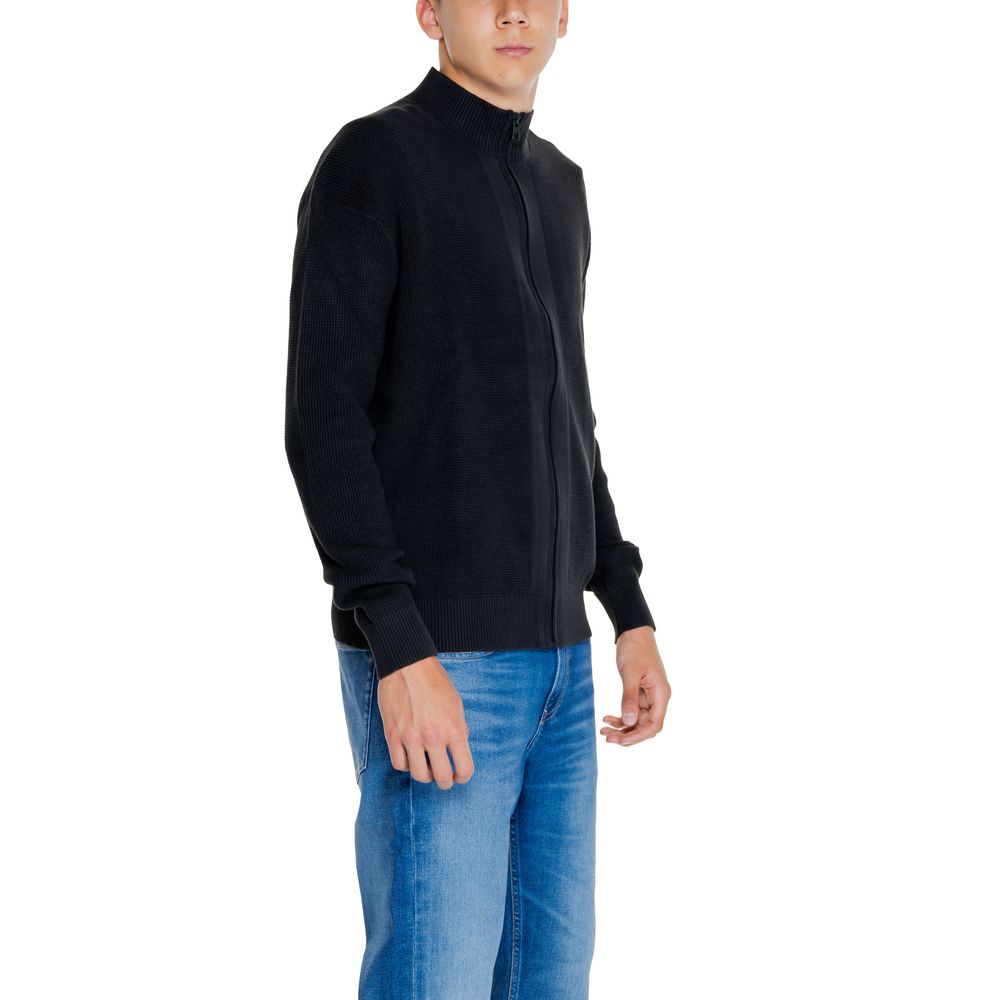 Calvin Klein Jeans – Schwarze Strickjacke aus recycelter Baumwolle