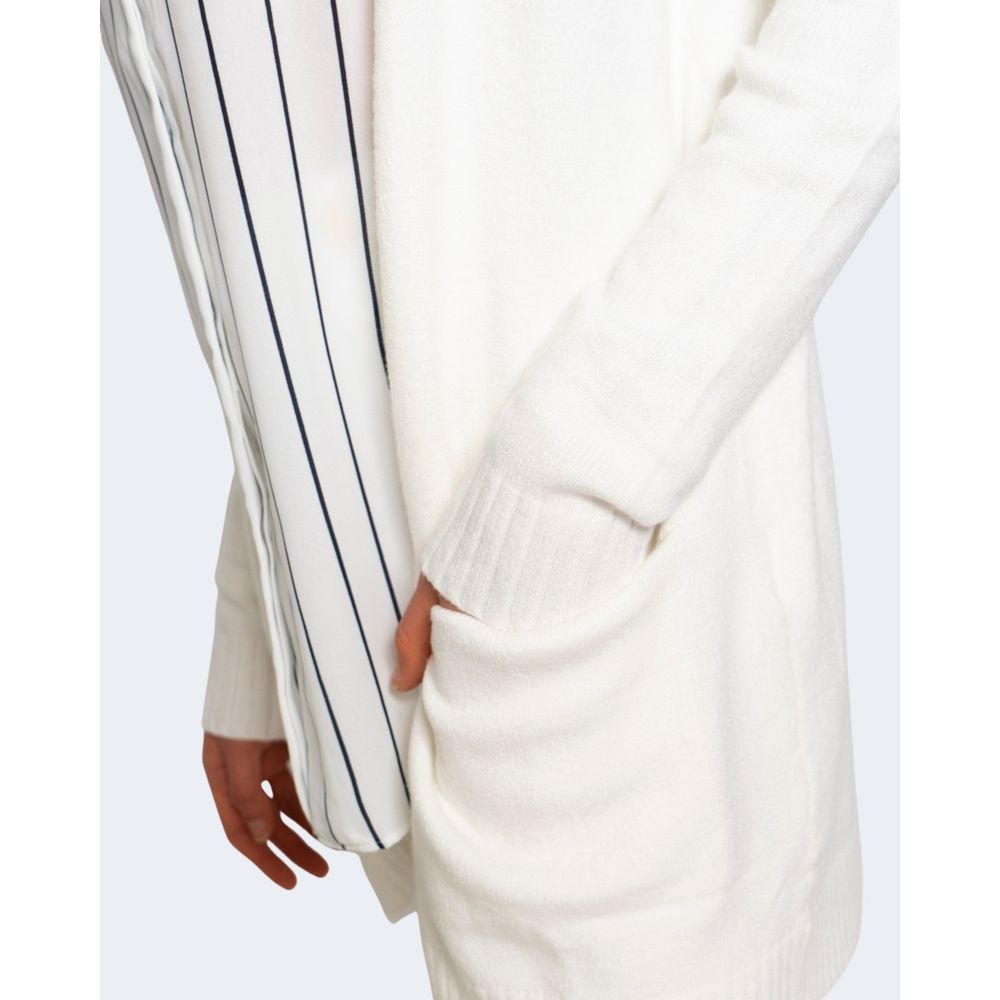 Vila Clothes – Weiße Viskose-Strickjacke
