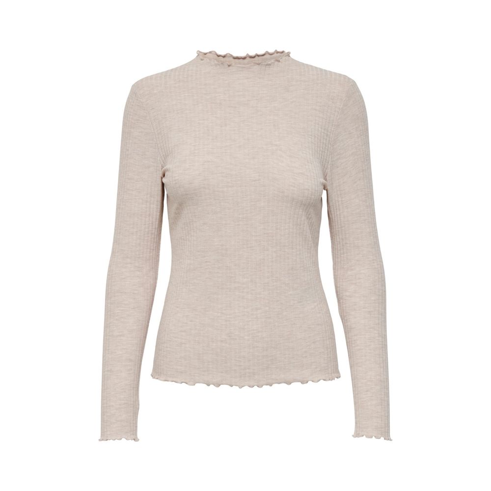 Only Beige Polyester Rollkragenpullover