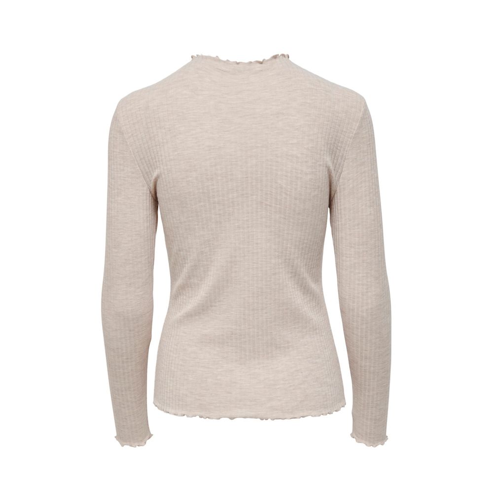 Only Beige Polyester Rollkragenpullover
