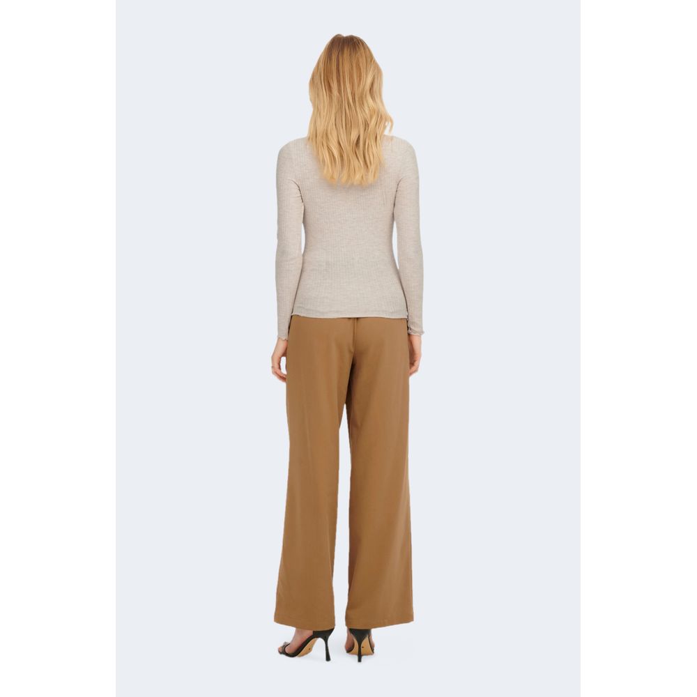 Only Beige Polyester Rollkragenpullover