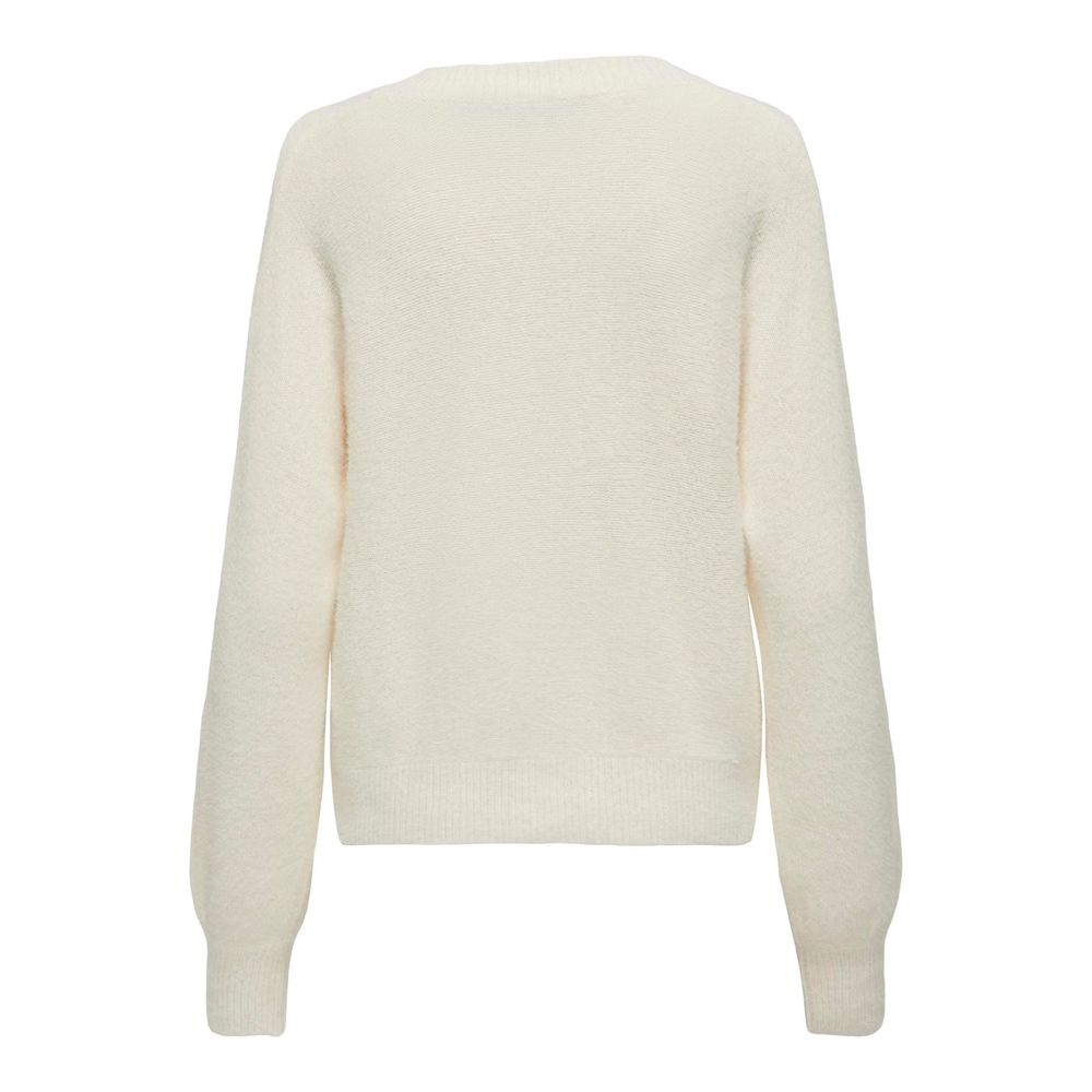 Only – Cremefarbene Nylon-Strickjacke