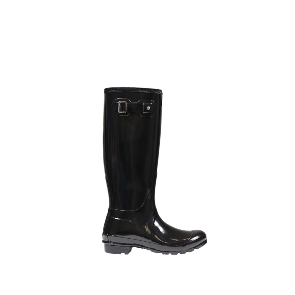 Hunter Schwarze Knöchelstiefel aus recyceltem Polyester