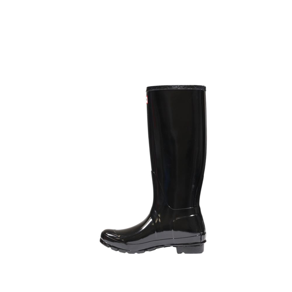 Hunter Schwarze Knöchelstiefel aus recyceltem Polyester