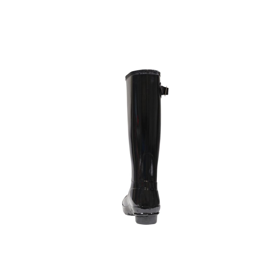 Hunter Schwarze Knöchelstiefel aus recyceltem Polyester