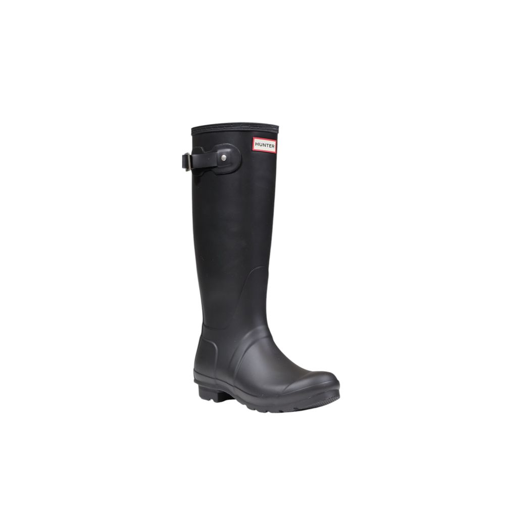 Hunter Schwarze Knöchelstiefel aus recyceltem Polyester