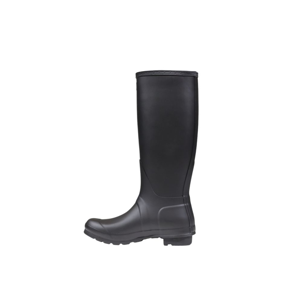 Hunter Schwarze Knöchelstiefel aus recyceltem Polyester