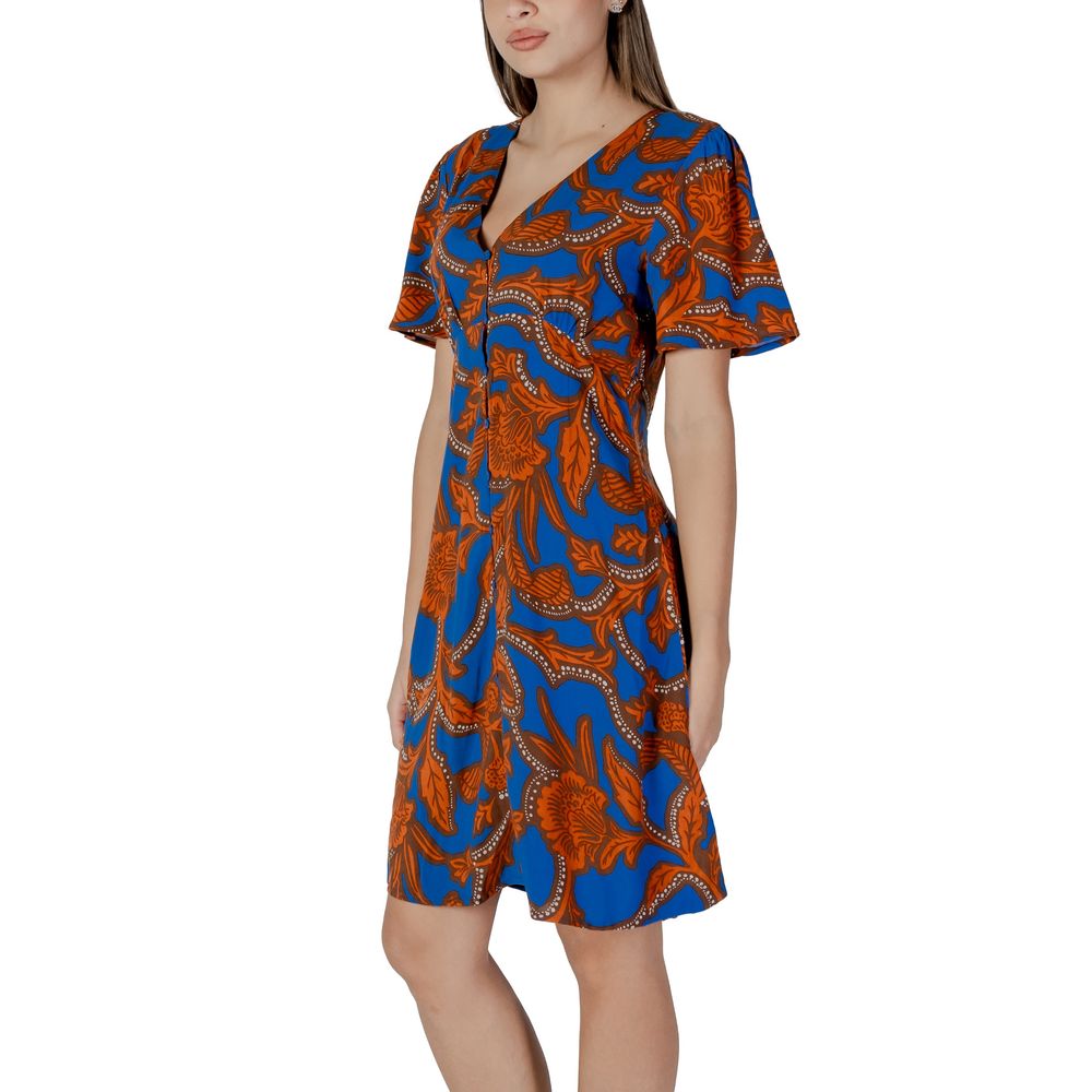 B.Young – Blaues Viskose-Midikleid