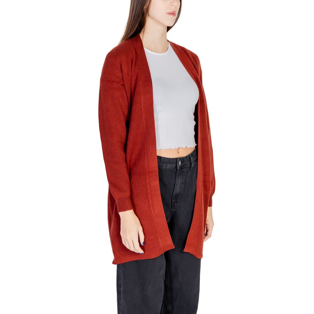 Vero Moda – Rote Viskose-Strickjacke