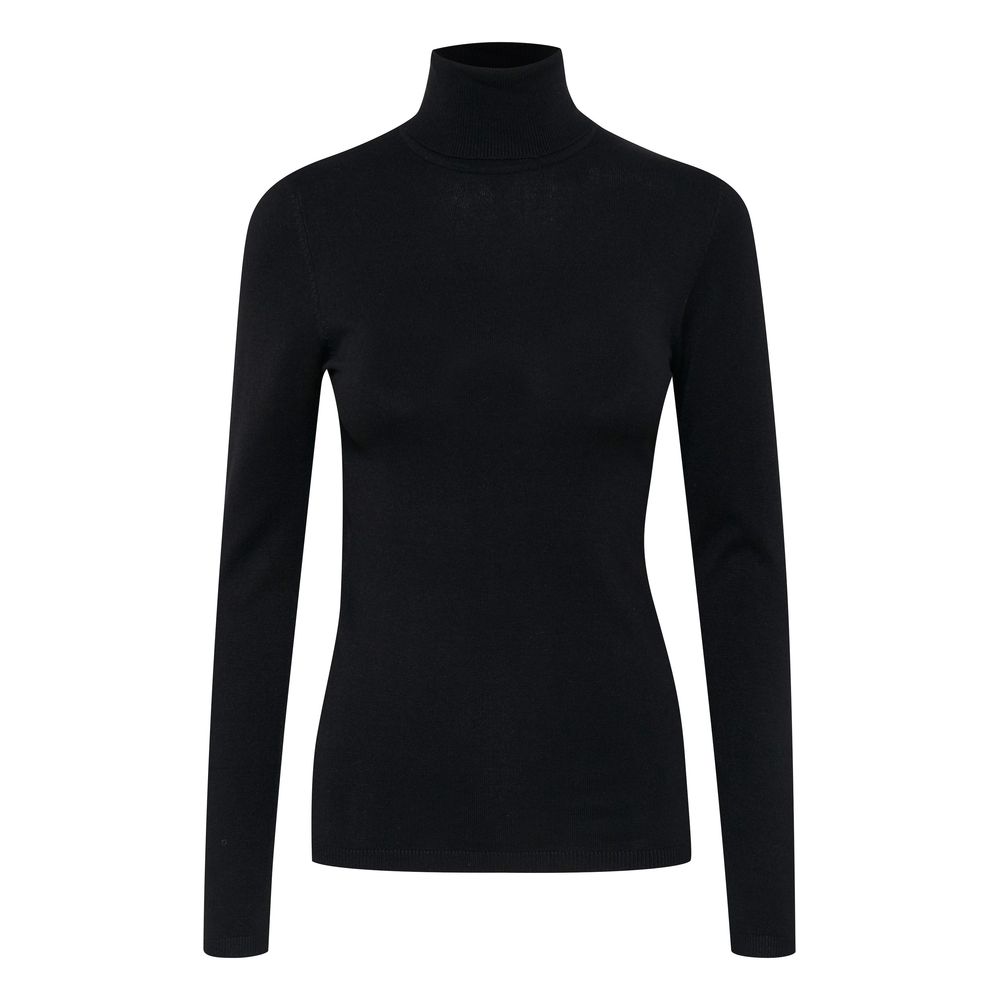 ICHI – Schwarzer Rollkragenpullover aus Viskose