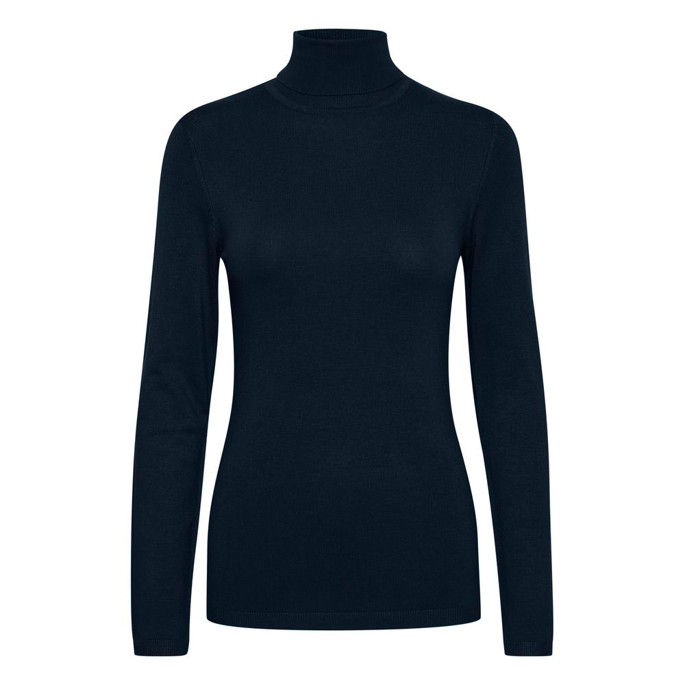 ICHI – Blauer Rollkragenpullover aus Viskose