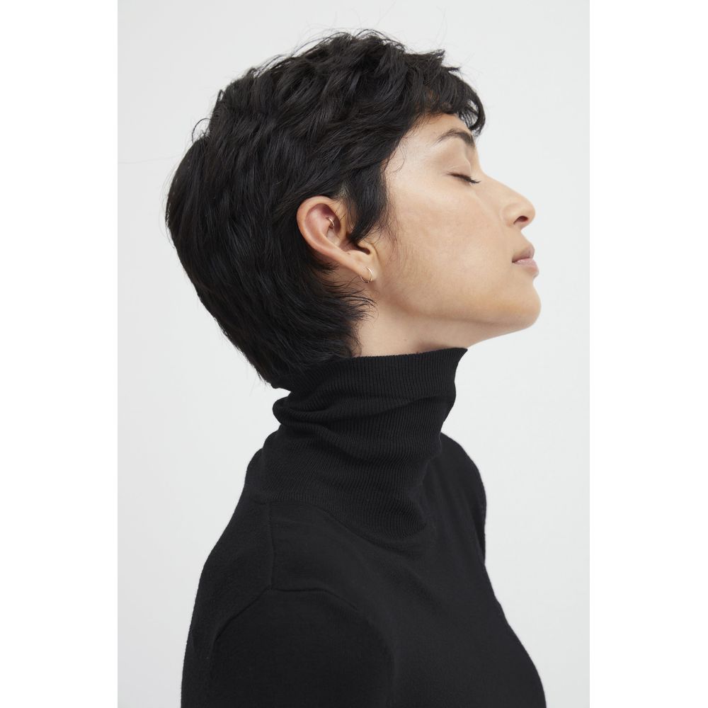 ICHI – Schwarzer Rollkragenpullover aus Viskose