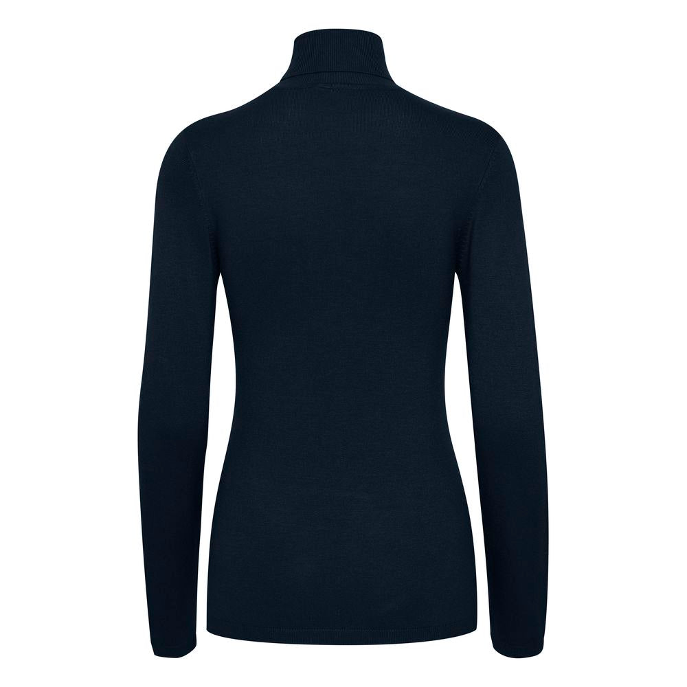 ICHI – Blauer Rollkragenpullover aus Viskose
