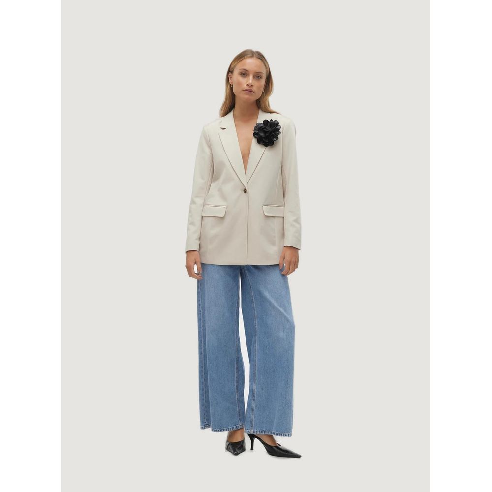 Vero Moda – Beigefarbener Polyester-Blazer