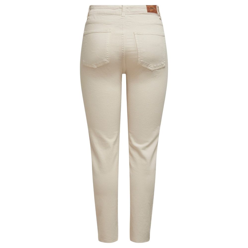 Only Beige Mom-Jeans aus Baumwolle