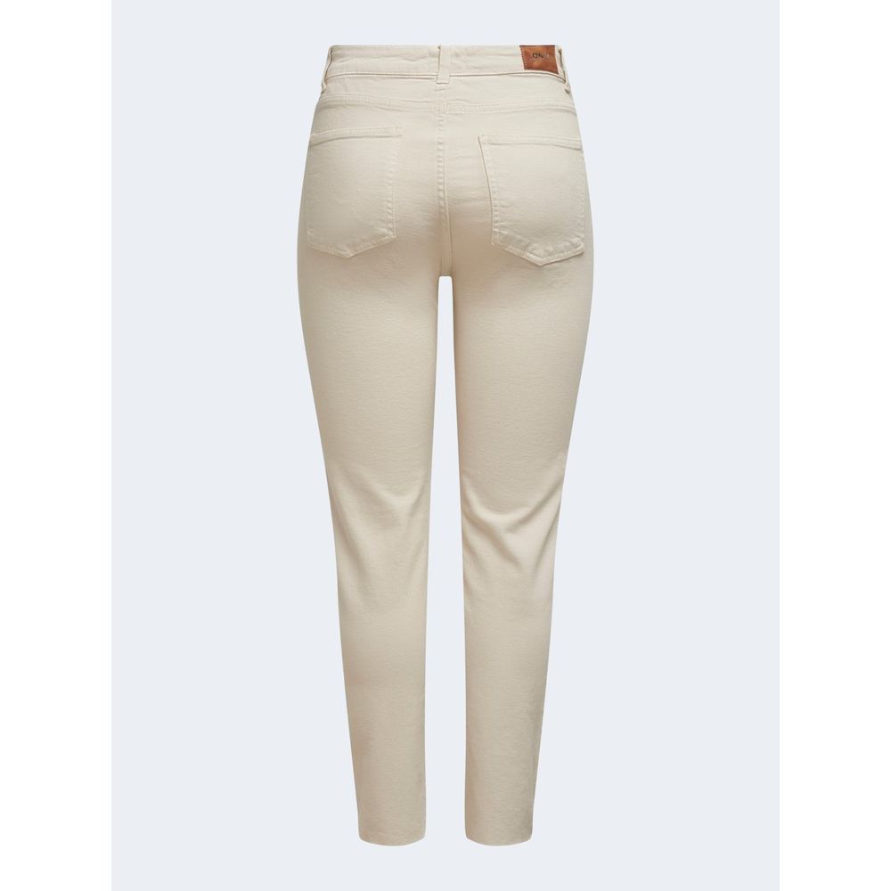 Only Beige Mom-Jeans aus Baumwolle