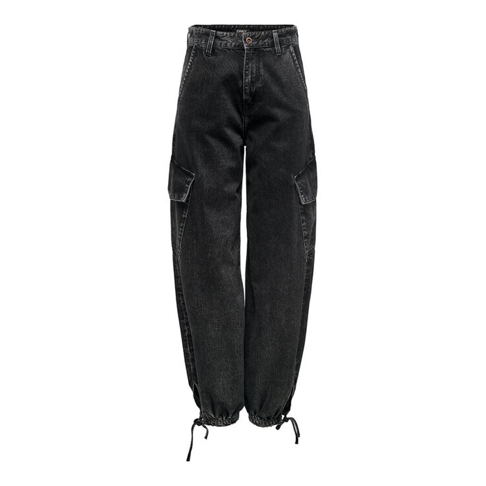 Only – Schwarze Boyfriendjeans aus Baumwolle