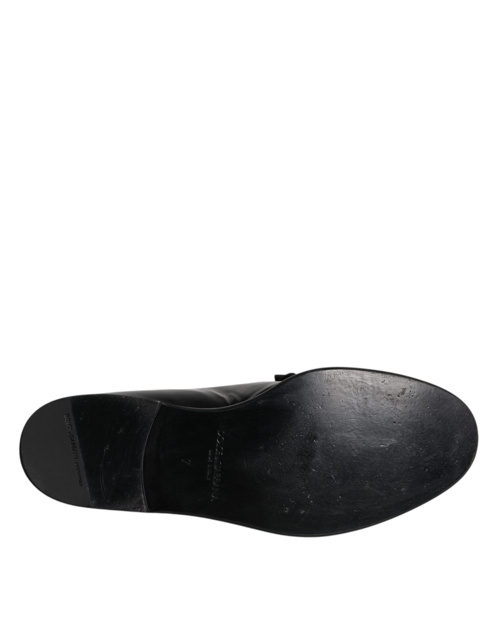 Dolce &amp; Gabbana Schwarze Leder-Loafer Herren Formelle Abendschuhe