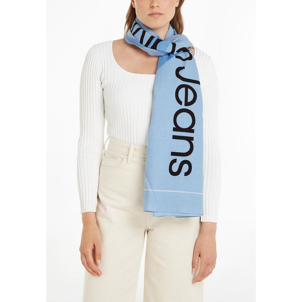 Calvin Klein Jeans – Blauer Schal aus Bio-Baumwolle