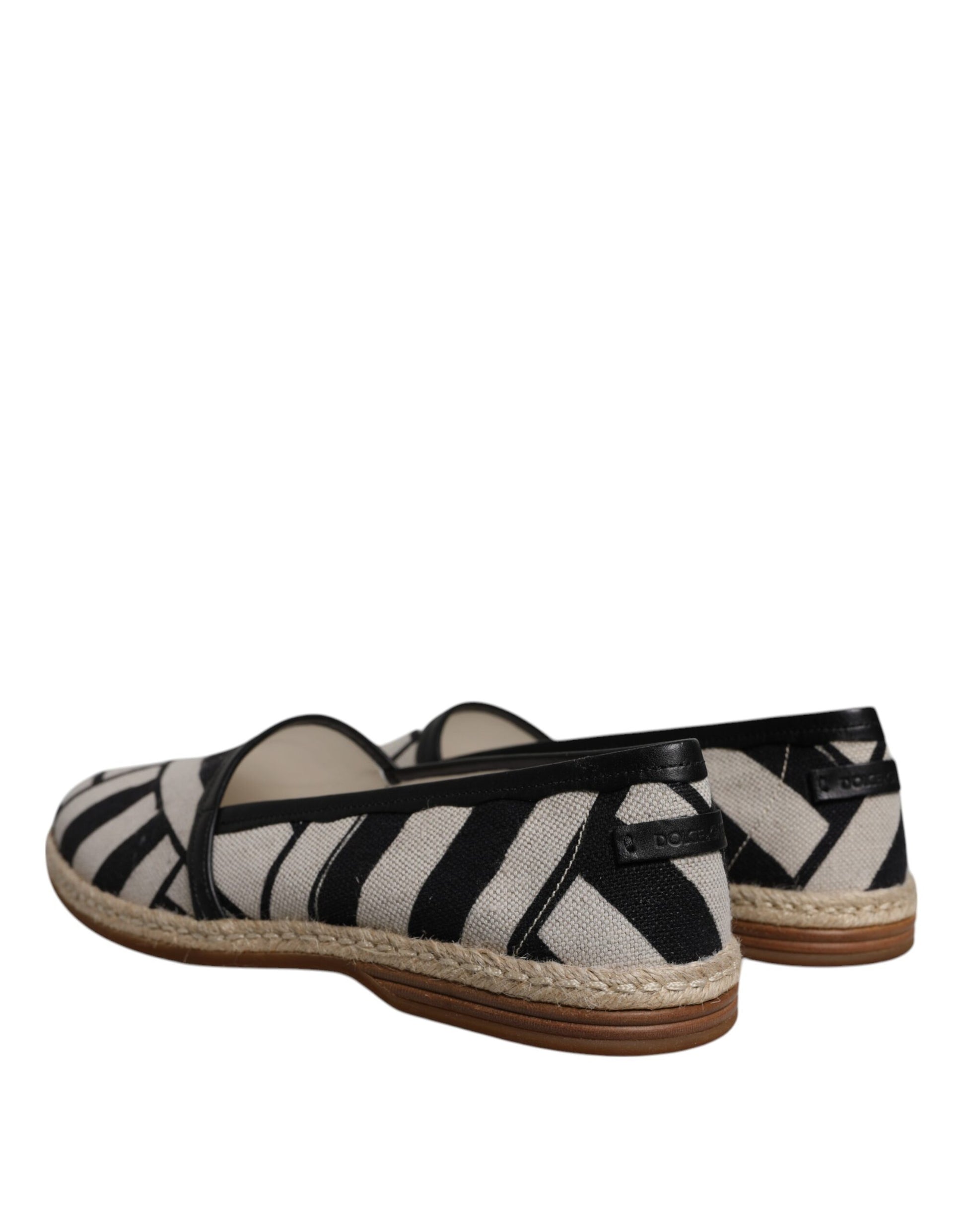 Dolce &amp; Gabbana – Espadrilles zum Hineinschlüpfen mit schwarzen und weißen Streifen