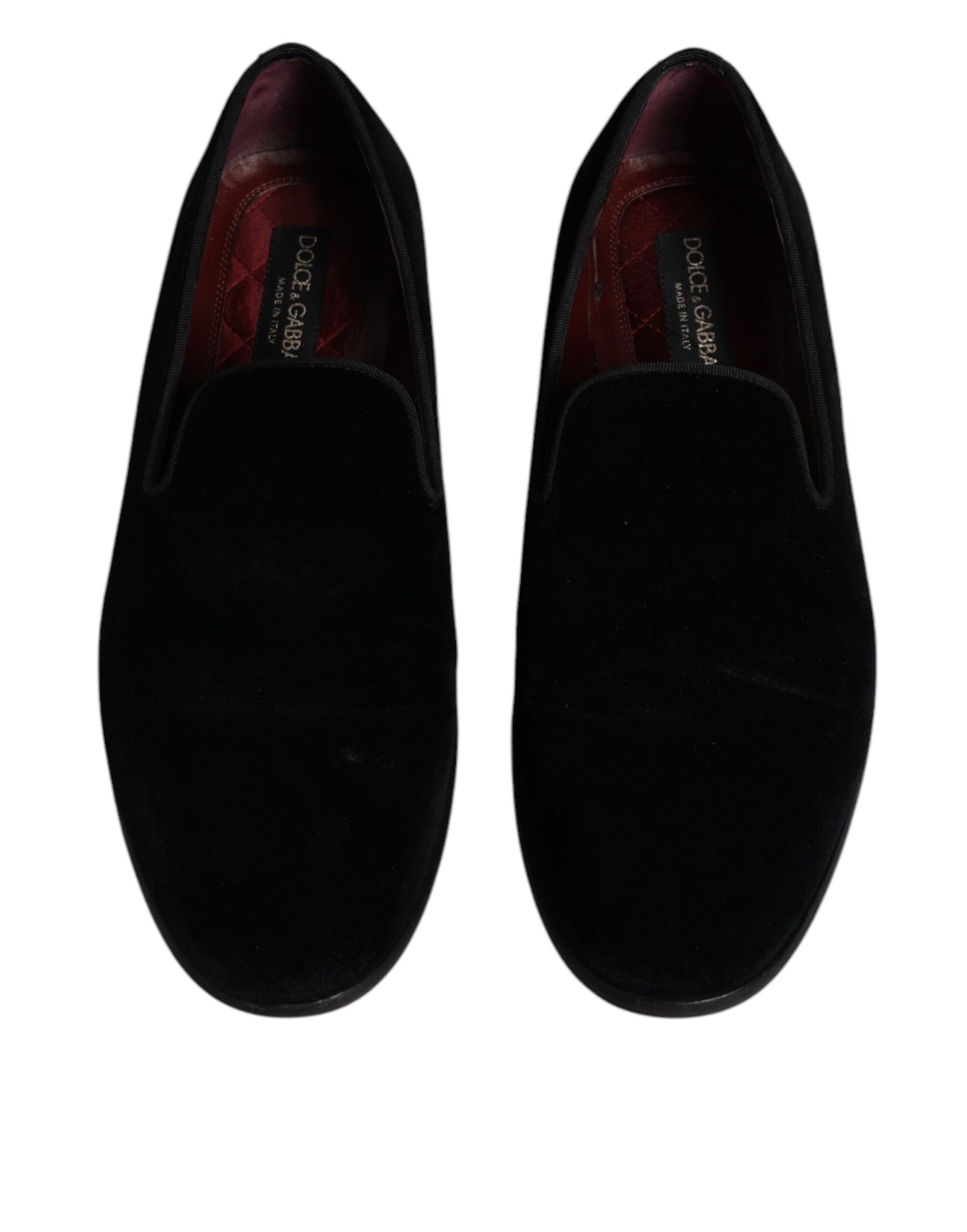 Dolce &amp; Gabbana Schwarze Samt-Loafer, formelle Herrenschuhe