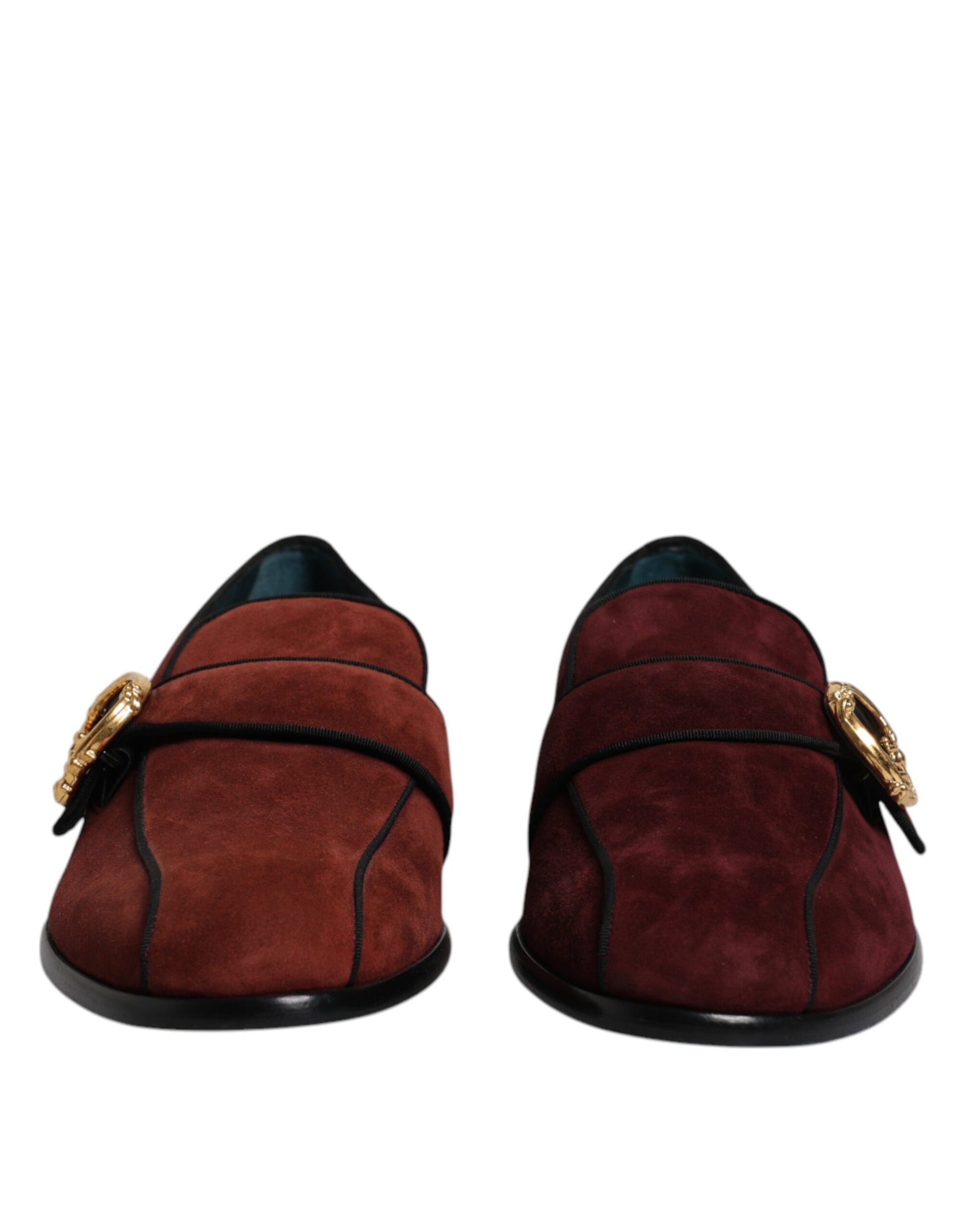 Dolce &amp; Gabbana Bordeaux Wildleder Loafer Formelle Herren Abendschuhe