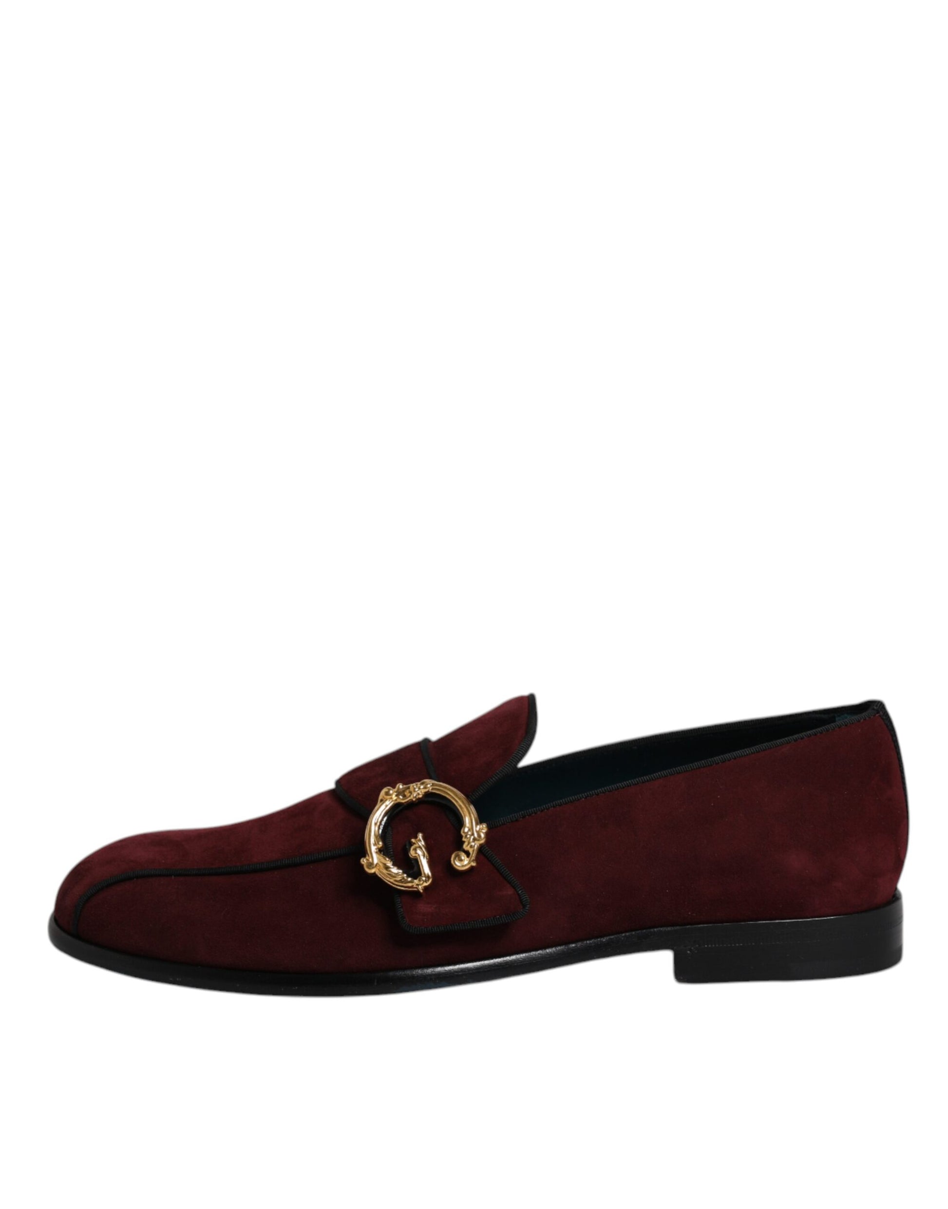Dolce &amp; Gabbana Bordeaux Wildleder Loafer Formelle Herren Abendschuhe